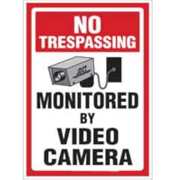 NO TRESPASSING - Monitored By Video Camera Sign - Security and Admittance Sign - Restricted Access Sign, No.6148 Safety Sign, 12 X 16 Inch Metal Tin Sign