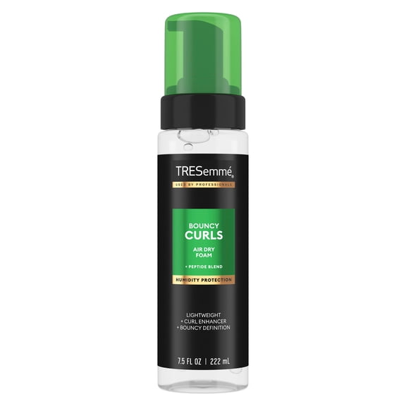 TRESemm Air Dry Foam for Humidity Protection, Bouncy Curls Foam with Peptide Blend, 7.5 fl oz