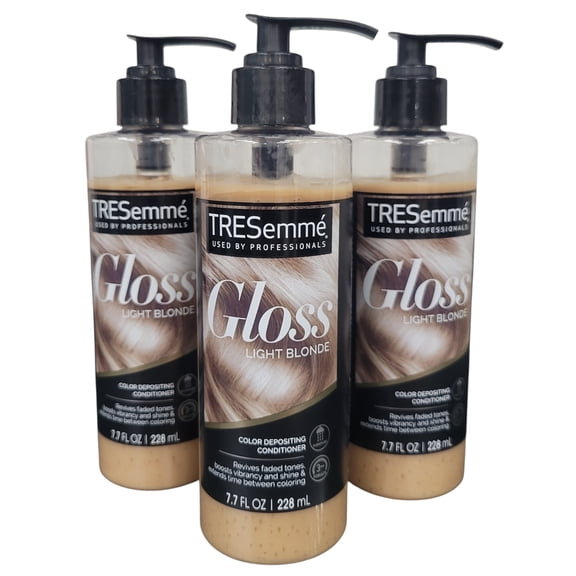 TRESemm Gloss Color Gloss Light Blonde Color Depositing Conditioner, 7.7 oz Each, 3-Pack