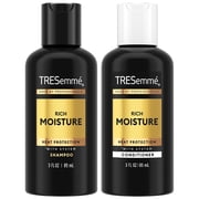 TRESemm  Rich Moisture Travel Shampoo & Conditioner, 3 Oz Ea | Moisturizing Travel Hair Care Set for Dry Hair | TSA-Friendly Sizes for Travel and Gym Bags