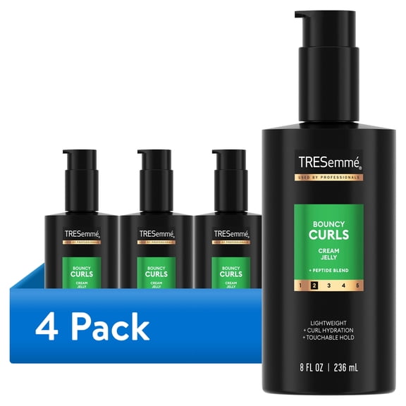 (4 pack) TRESemmé Styling Aid for Lightweight + Curl Hydration + Touchable Hold Bouncy Curls with Peptide Blend, 8 fl oz 1 count