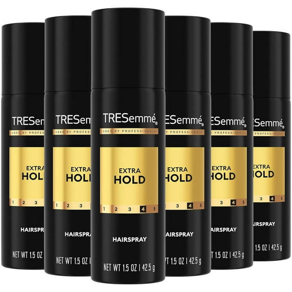 TRESemmé Travel-Size Hairspray 6-Pack – TRES Two Aerosol Hair Spray Extra Hold, Anti-Humidity, Anti-Frizz Hair Products, 1.5 Oz Ea