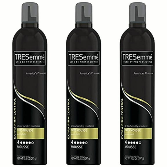 TRESemm Tres Mousse Tres Extra Hold Firm Control Hair Styling Mousse, 10.5 Ounce, 3 Piece