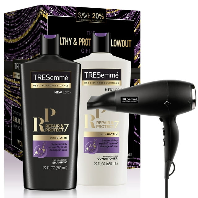 TRESemme 3-Pc Healthy & Protected Blowout Gift Set Repair and Protect with Hair Dryer (Shampoo, Conditioner) ($24.84 Value)