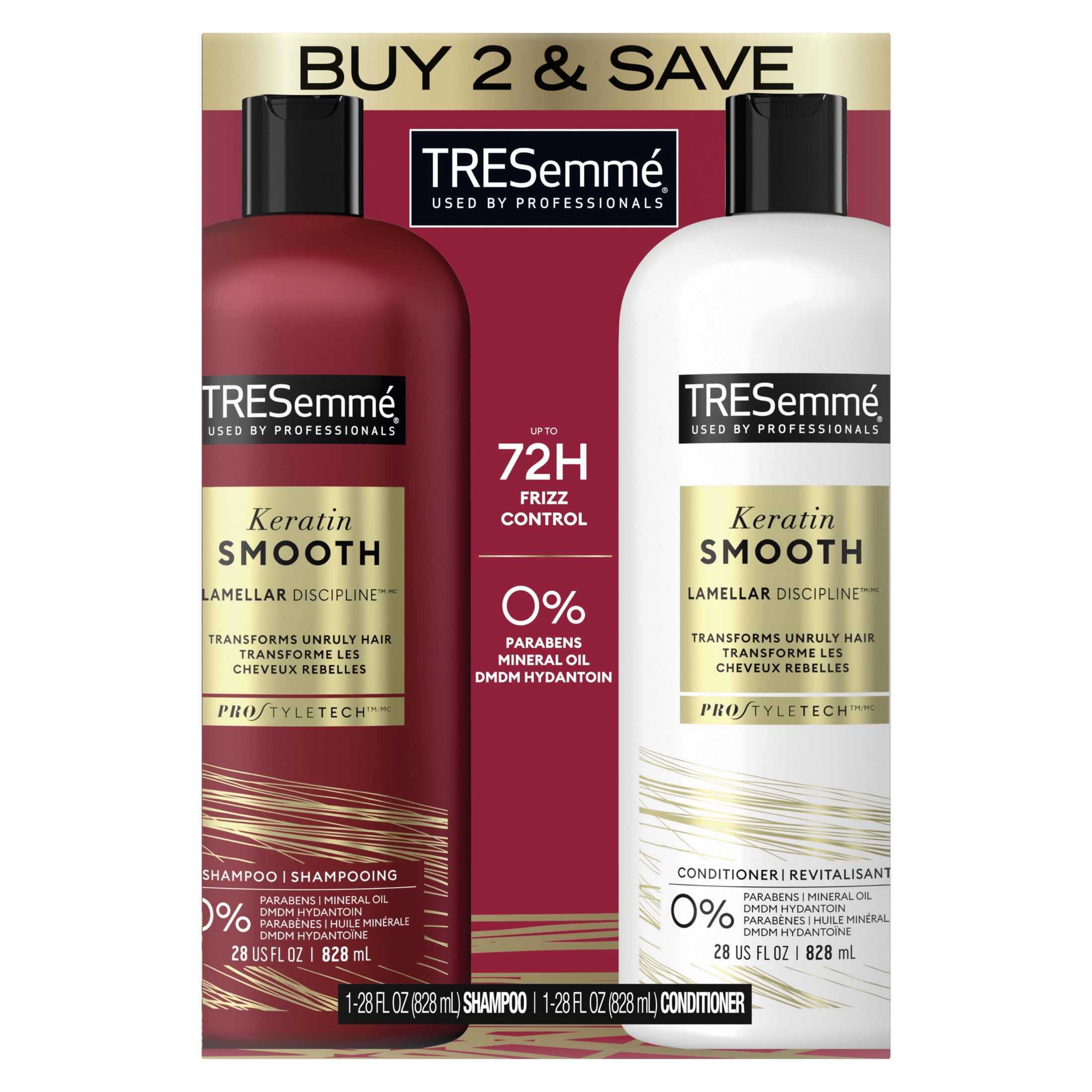 TRESemme Keratin Smooth Shampoo and Conditioner Set for All Hair Types, 28 oz