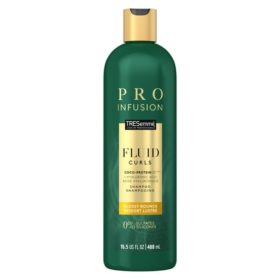 TRESemme Pro Infusion Fluid Curls Daily Shampoo for Curly Hair with Hyaluronic Acid, 16.5 fl oz