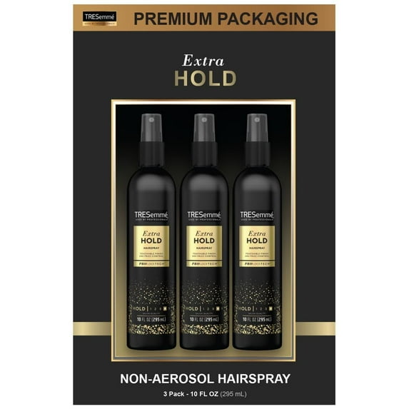 TRESemme Two Spray with Extra Hold Non-Aerosol Hairspray, 10 oz, Extra-Firm Control, Strong Hold with Touchable Feel, Humidity Resistant, Frizz Control, Pack of 3 Pump Bottles.