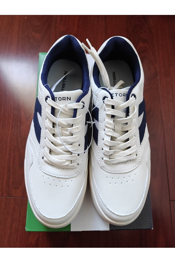 Mens Dennis Fashion Sneaker (White/Navy, 10)