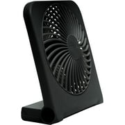 TREVA 5 Inch USB And Battery Personal Powered Desk Fan With Two Cooling Speeds And Adjustable Tilt Small Fan, Black