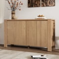 thumbnail image 1 of TREXM Modern 4-Door Sideboard Buffet Cabinet with Oak Veneer, Natural Wood Storage Cabinet for Living Room, 59 inch, 1 of 7