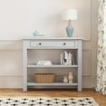 thumbnail image 1 of TREXM Retro Console Table with Drawer and Two Sturdy Shelves for Entryway, Living Room (Antique White), 1 of 9