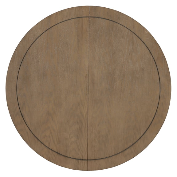 TREXM Vintage Extendable Dining Table for 4-6, 42 to 58-Inch Rustic Farmhouse Kitchen Table with Distressed Finish and Sturdy Crossed Legs (Espresso)