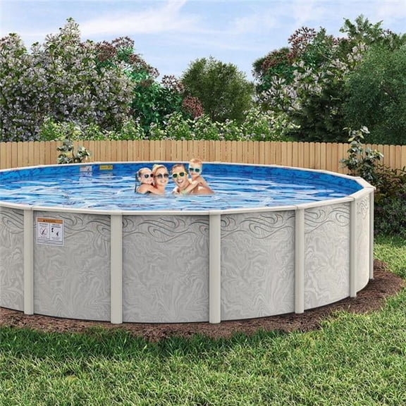 TRF WAYSI1654 16 ft. x 54 in. Interlude Resin Frame Salt Friendly Semi In Ground Pool - Silver