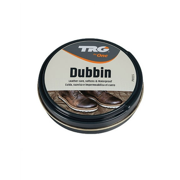 TRG Black Dubbin Tin is a mineral origin dubbin wax, special with helping to soften leather shoes, to nourish and waterproof leather and oiled leather.
