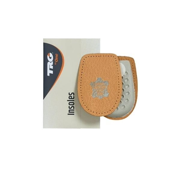 TRG Leather heel pad cushion (Size 44-46) best arch support inserts and custom foot orthotics.
