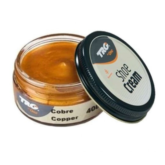 TRG Metallic Copper Shoe Cream - best shoe cream polish for leather shoes and boots, provides long lasting color and a beautiful gloss finish.