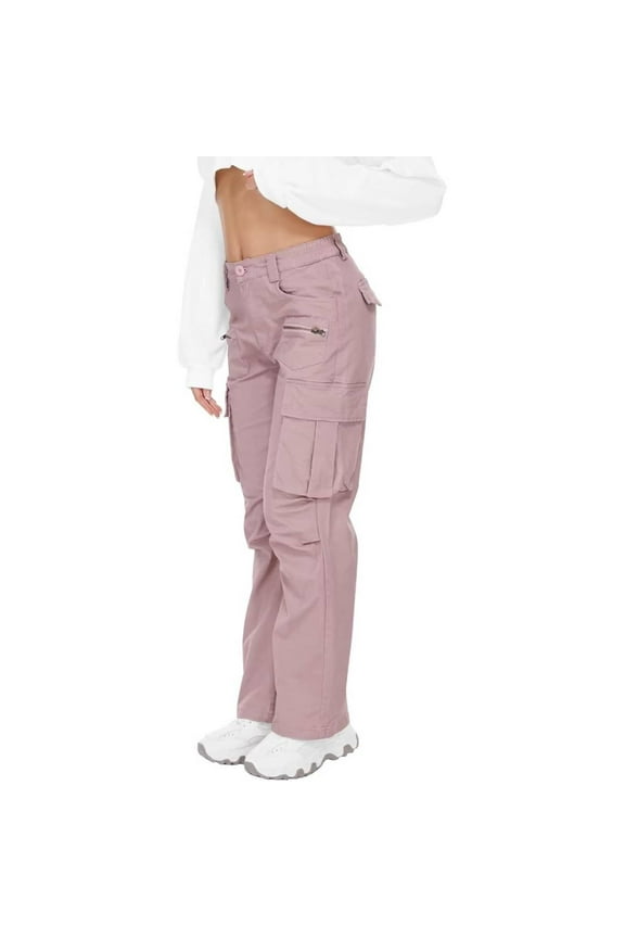 Cargo Pants Women High Waisted Wide Leg Pants Classic Casual Work Pants with 8 Pockets,(No Belts)