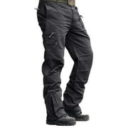 TRGPSG Cargo Pants for Men Straight Hiking Pants Work Travel Casual Pants with Multi Zipper PocketsNo Belt
