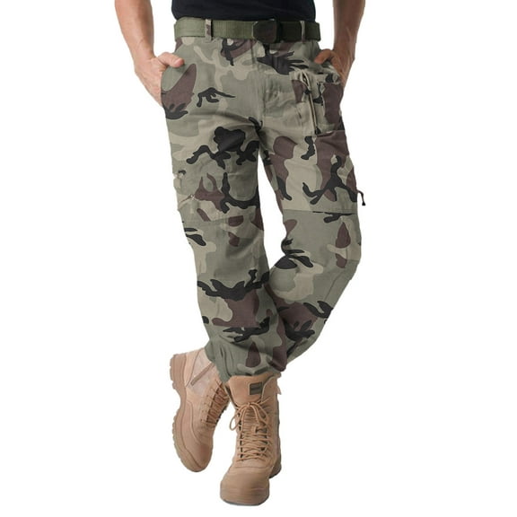 TRGPSG Cargo Pants for Men Straight Hiking Pants Work Travel Casual Pants with Multi Zipper Pockets(No Belt)