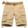 thumbnail image 1 of TRGPSG Men's Cargo Shorts,11" Inseam,Comfort Cargo Style with 6 Pockets,Casual Cotton Durability Work Shorts(No Belts)Khaki,Size 38, 1 of 7