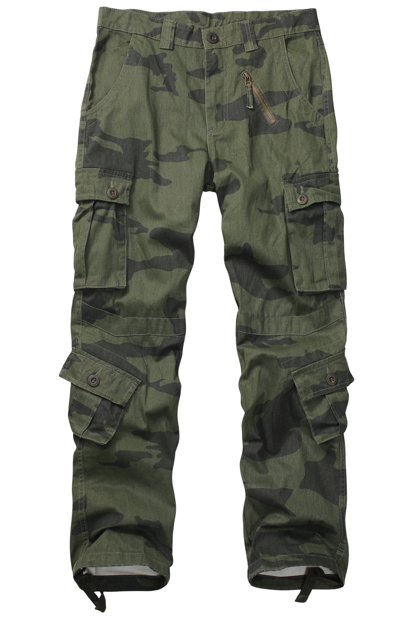 TRGPSG Men's Camo Cargo Pants with 8-Pockets Regular Fit Cotton Cargo ...