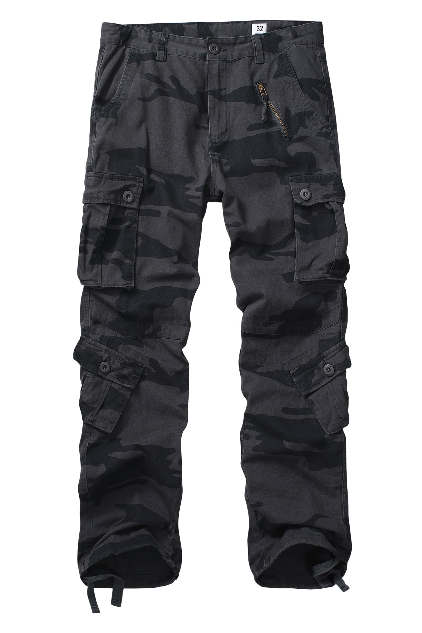 TRGPSG Men's Camo Cargo Pants with 8Pockets Regular Fit Cotton Cargo