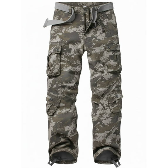 TRGPSG Men's Camo Cargo Pants with 8 Pockets Relaxed Fit Camo Pants(No Belt) 32x31