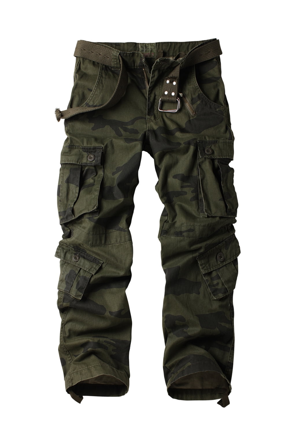 TRGPSG Men's Camo Cargo Pants with 8 Pockets Relaxed Fit Cotton ...