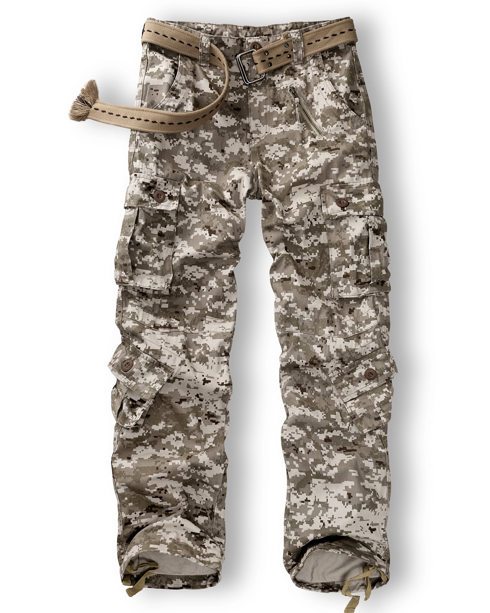 Men's Ripped Patch Embroidery Camo Cargo Pants main image 0