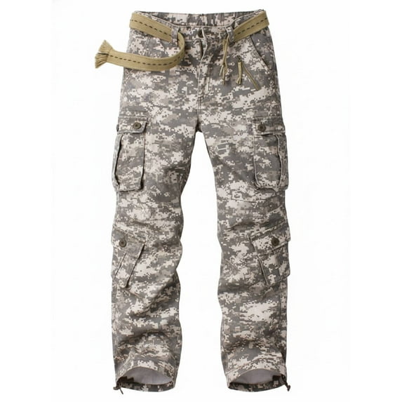 TRGPSG Men's Camo Cargo Pants with 8 Pockets Relaxed Fit Camo Pants(No Belt) 44x34