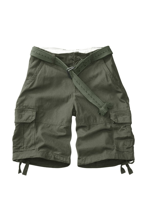 Men's Camo Multi-Pocket Relaxed Fit Casual Shorts,Outdoor Camouflage Twill Cargo Shorts 11" Inseam(No Belt),Light Army 36