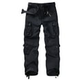 thumbnail image 1 of TRGPSG Men's Cargo Pants with 8 Pockets Cotton Cargo Work Pants(No Belt),Black 32x31, 1 of 8