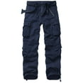 thumbnail image 1 of TRGPSG Men's Cargo Pants with 8 Pockets Cotton Cargo Work Pants(No Belt),Blue 29x30, 1 of 8