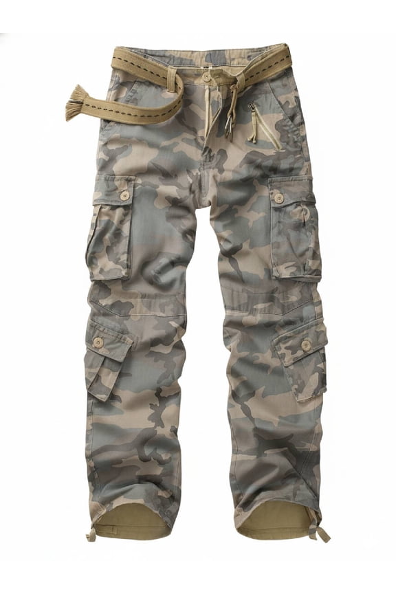 Men's Cargo Pants with 8 Pockets Cotton Cargo Work Pants(No Belt),C34 Camo 40x33