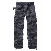 TRGPSG Mens Cargo Pants with 8 Pockets Cotton Cargo Work PantsNo Belt,E Camo 32x31