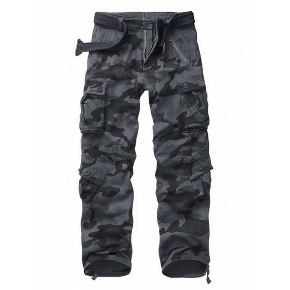 TRGPSG Men's Cargo Pants with 8 Pockets Cotton Cargo Work Pants(No Belt),E Camo 40x33