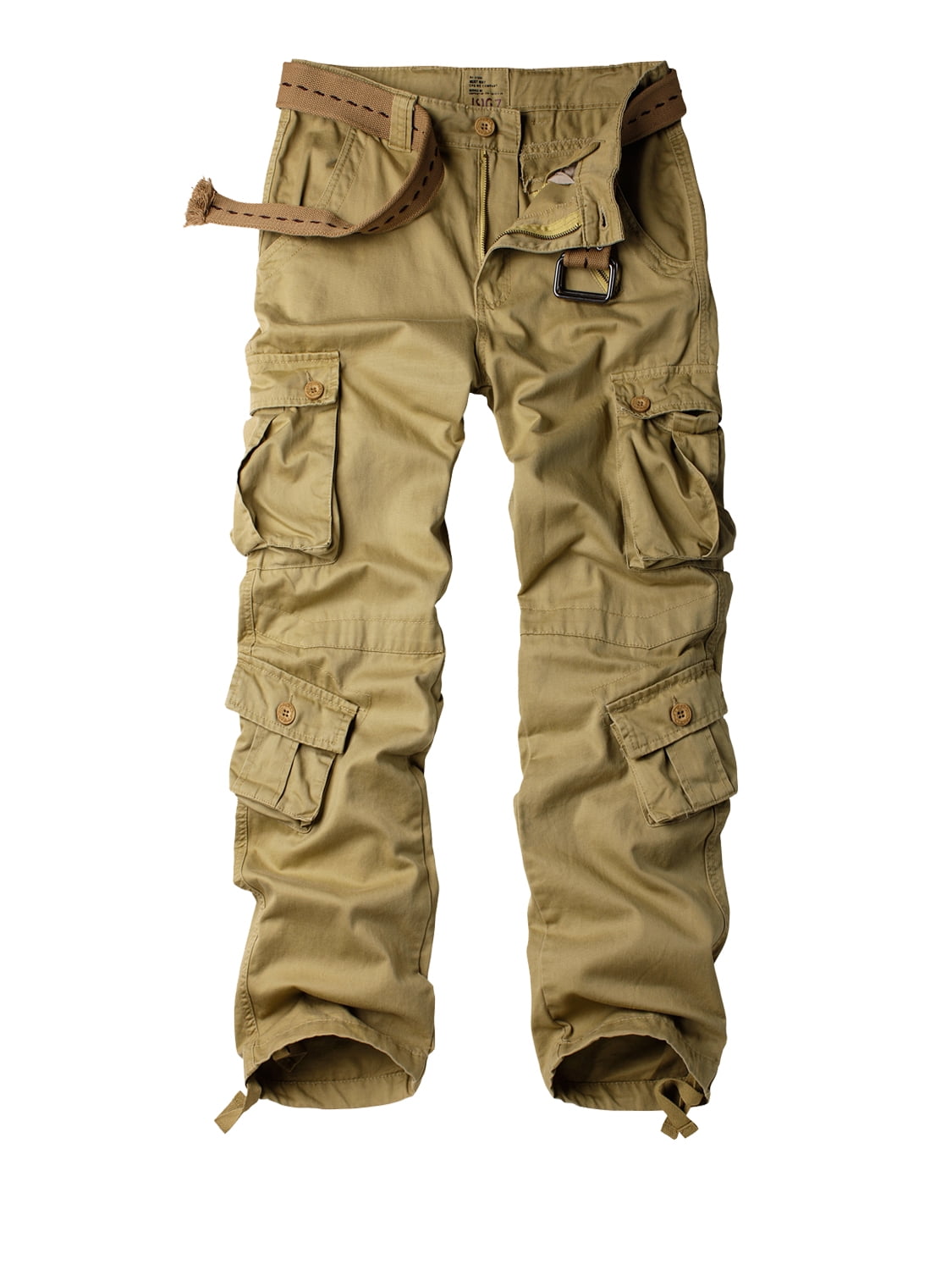 TRGPSG Men's Cargo Pants with 8 Pockets Cotton Cargo Work Pants(No Belt