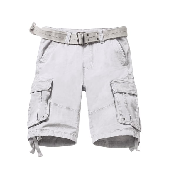 TRGPSG Men's Cargo Shorts,Work Shorts with 6-Pocket Classic All Cotton Hiking Shorts(No Belts)Light Gray,Size 38