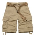 thumbnail image 1 of TRGPSG Men's Cargo Shorts with 6 Pockets Causal Camo Cotton Work Shorts(No Belt),Khaki 33, 1 of 9