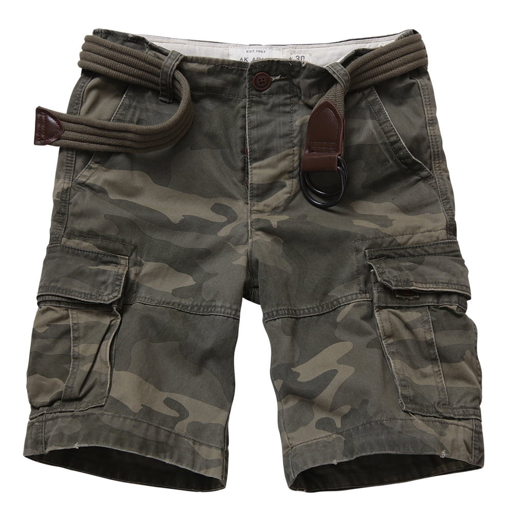 TRGPSG Men's Cargo Shorts with 6 Pockets Cotton Work Shorts (No Belt ...