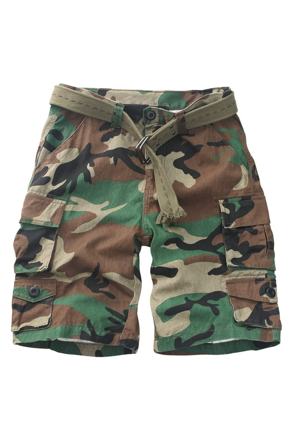 Men's Cargo Shorts with 9-Pockets, Comfort Camo Cotton Durability Shorts,Casual Cargo Style Work Shorts Size 36