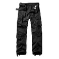 thumbnail image 1 of TRGPSG Men's Casual Tear-rsesistant Work Cargo Pant Camo Outdoor Hiking Pants with Pockets(No Belt),Black 32x31, 1 of 7