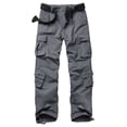 thumbnail image 1 of TRGPSG Men's Casual Work Cargo Pants Outdoor Hiking Pants with Pockets(No Belt),Gray 44x34, 1 of 7