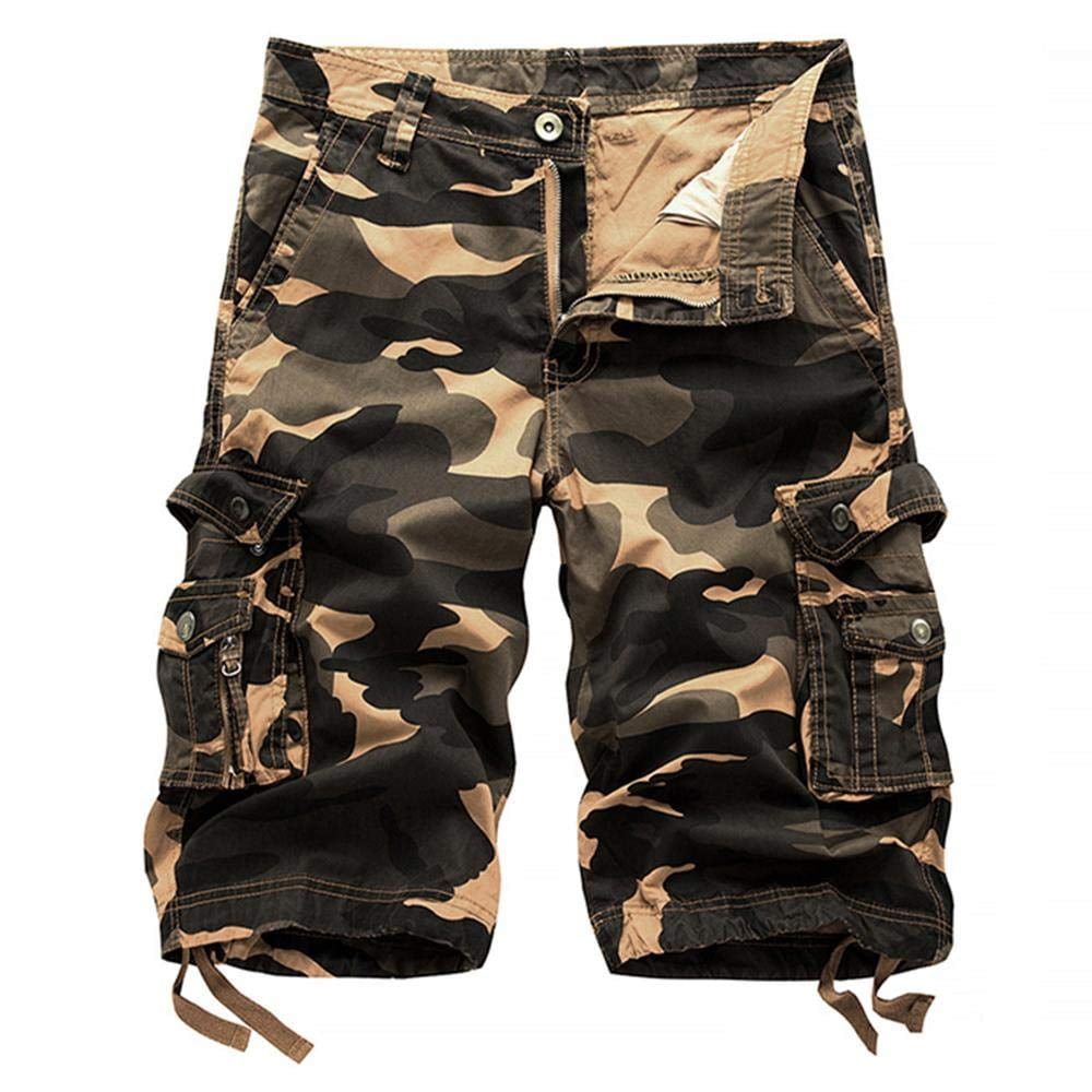 TRGPSG Men's Cotton Camo Cargo Shorts Relaxed Fit Multi Pocket Outdoor ...