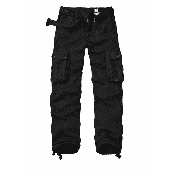 TRGPSG Men's Cotton Cargo Pants, Relaxed Fit 6-Pocket Utility Trousers with Drawstring Ankles, Sizes 32-42