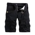 thumbnail image 1 of TRGPSG Men's Cotton Casual Cargo Shorts with Multi Pockets(No Belt),Black 30, 1 of 5