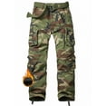 thumbnail image 1 of TRGPSG Men's Fleece Lined Hiking Pants Outdoor Cargo Pants Casual Work Ski Pants with 8 Pockets(No Belt),C29 Camo 42x33, 1 of 6