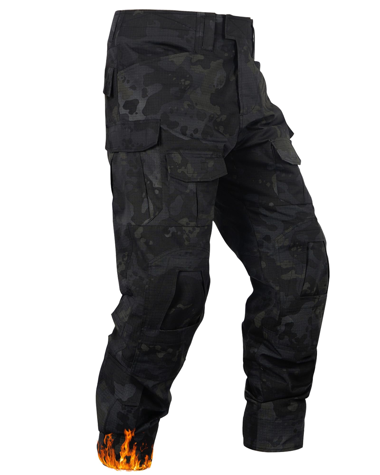 TRGPSG Men's Fleece Lined Cargo Pants, Waterproof Insulated Winter ...