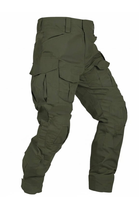 Men's Tear-Resistant Hiking Outdoors Work Pants with 10 Pockets Waterproof Cargo Hiking Hunting Pants,Armygreen 40