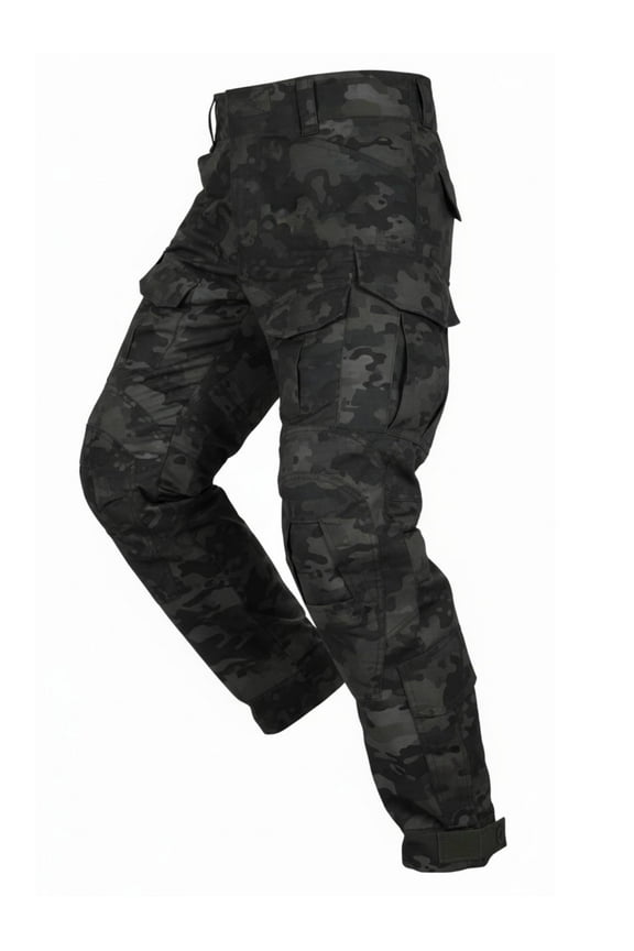 Men's Tear-Resistant Hiking Outdoors Work Pants with 10 Pockets Waterproof Cargo Hiking Hunting Pants,Dark Camo 34